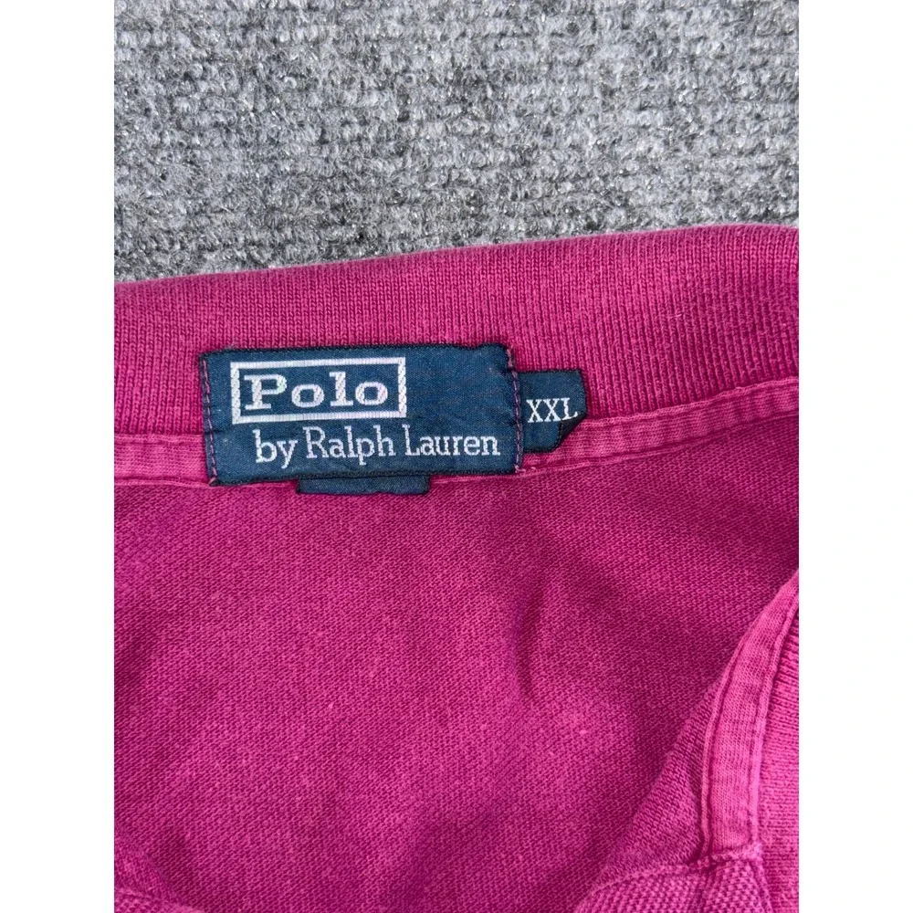 Polo Ralph Lauren Mens XXL Magenta Purple Short Sleeve Pique Polo Blue Pony